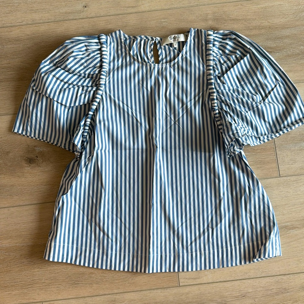 Sea puff sleeve blouse